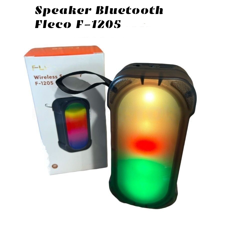 Speaker Bluetooth Portable USB TF Card Lampu Disko Aux In Fleco F 1205