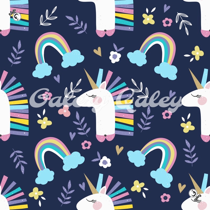 VOAL PRINTING ANAK INSTANT MOTIF UNICORN RAINBOW NAVY / HIJAB INSTANT ANAK MOTIF LUCU / KERUDUNG ANAK INSTANT MOTIF LUCU