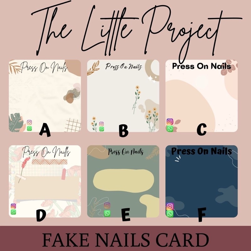 FAKE NAILS CARD // PRESS ON NAILS CARD (INCLUDE PLASTIK) - MIN. ORDER 100PCS