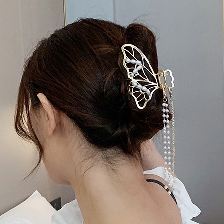Jepit Rambut Korea Jepit Rambut Salon Bahan Besi Geometri Metal Kupu-kupu Alloy Hair Claw Clips-Doo