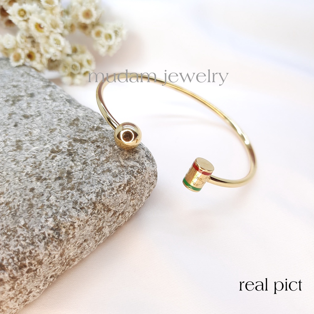 Gelang Lentur Gc Model Tube dan Ball Tersedia Warna Rose Gold, Gold dan Silver