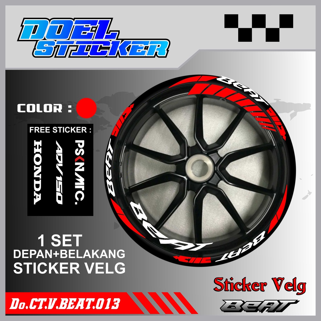 STICKER CUTTING LIST VELG HONDA BEAT VARIASI MOTOR DOEL 013