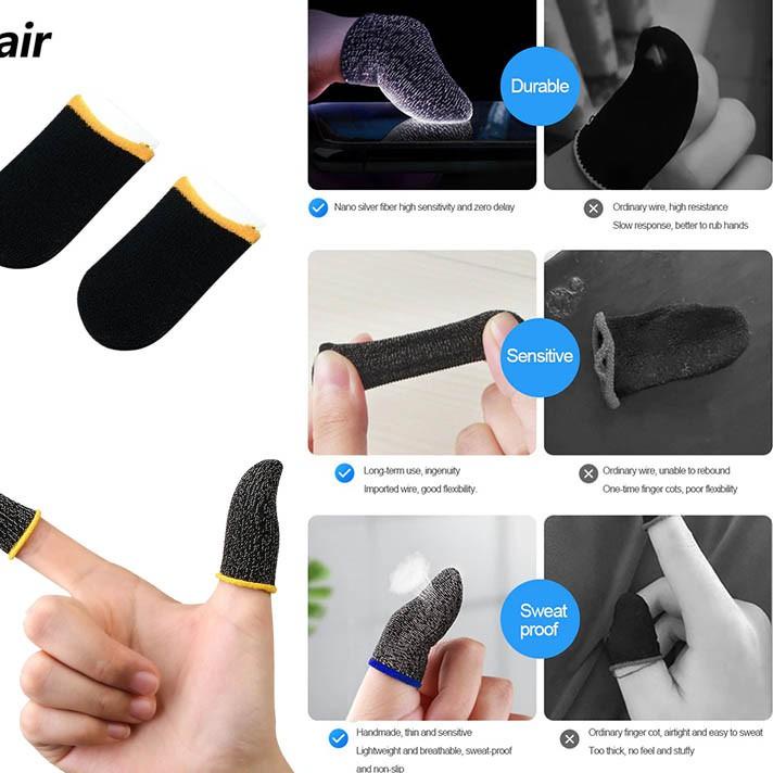 EXCLUSIVERobotsky Gaming Nano Fingertips Socks - Sarung Tangan Jari Jempol Game PUBG Licin Sensitif 
