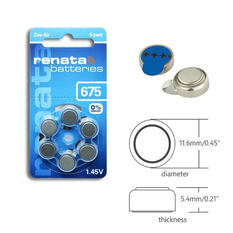 RENATA ZA 675 HEARING AID BATTERY