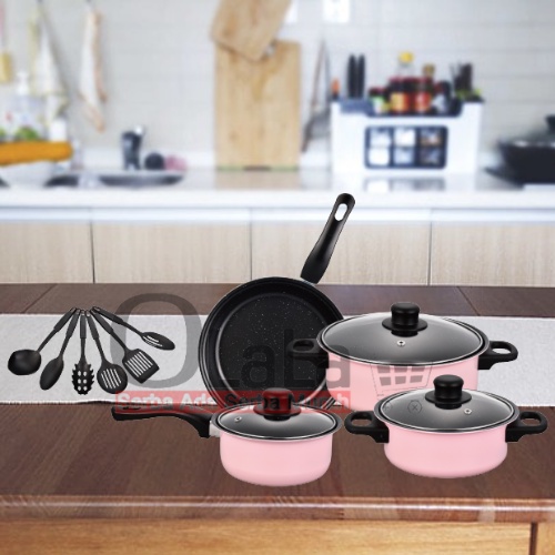 PANCI 13 IN 1 COOKWARE PANCI SET MULTIFUNGSI TUTUP KACA ANTI LENGKET OLL-99533