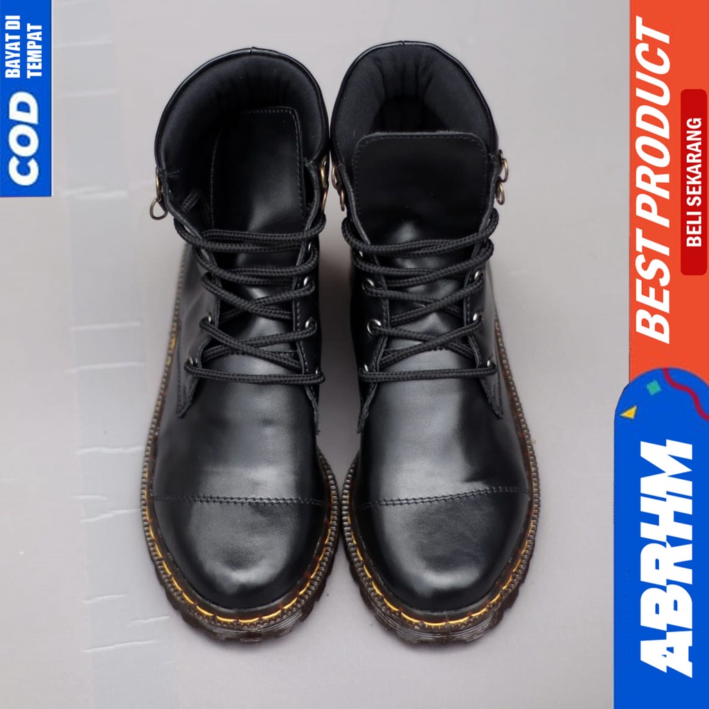 Sepatu Docmart Formal Low Boots Pantofel Hitam Wanita Abrhm Jumi