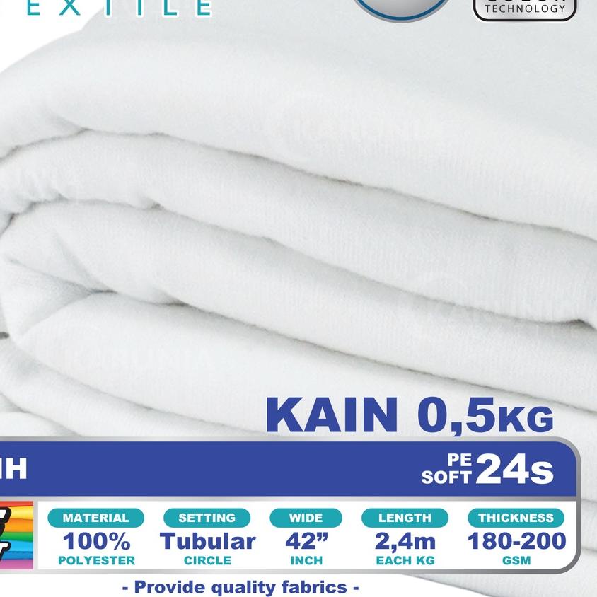 Kain Kaos PE Soft 24s Kiloan | Putih | Karunia Textile