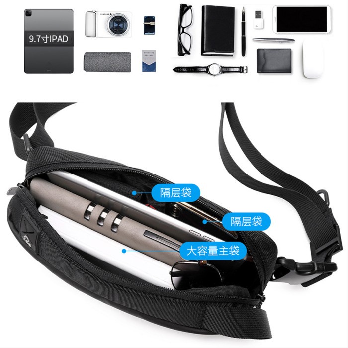 TAS SELEMPANG SLING BAG PRIA ORIGINAL WATERPROOF TAS JALAN KOREAN STYL