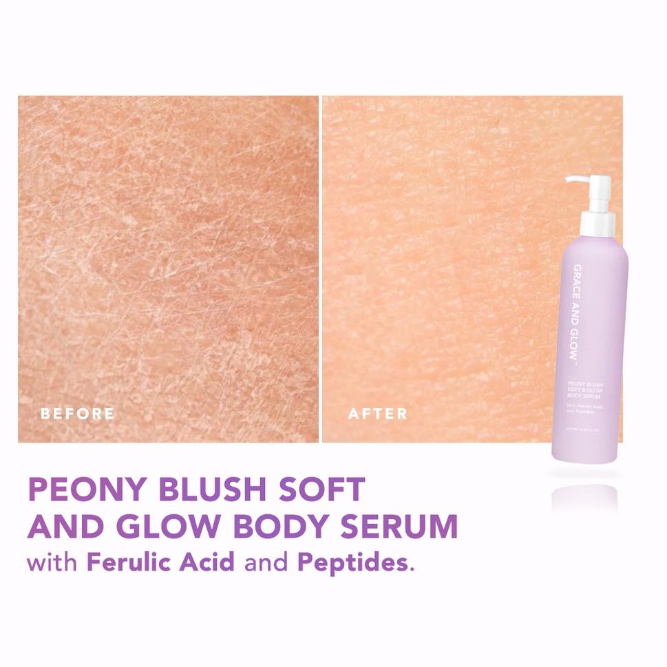 PRODUCT TERLARIS Grace and Glow Peony Blush Soft &amp; Glow solution Body Wash + Body Serum For Anti Blemish and Skin Barrier Ferulic Acid &amp; Peptides ⁂ 881