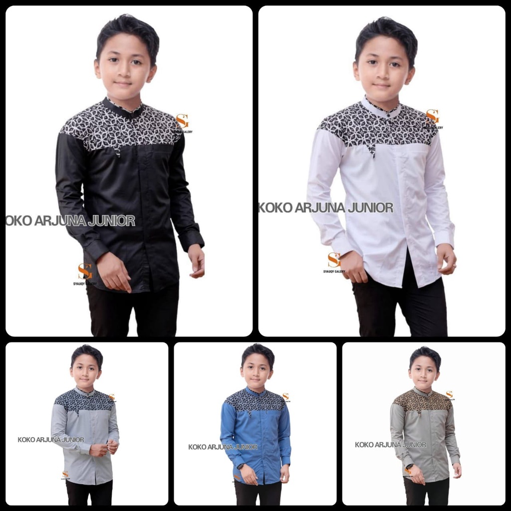 Kemeja Koko Lengan Panjang Anak dan Bapak Bahan Toyobo Deluxe Motif Arjuna