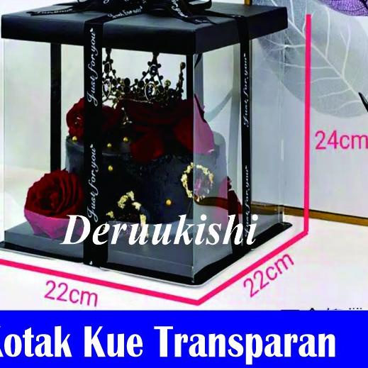 

limited Edition✔️Kotak kue transparan cake box mica dus kue Tart P22CM x L22CM|RA2