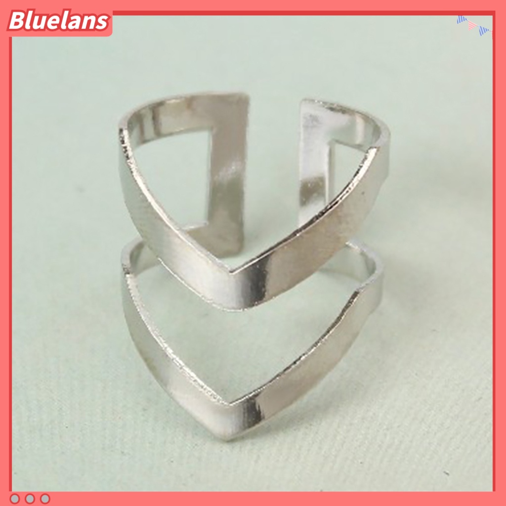 Bluelans Knuckle Ring Half Opened Fashion Jewelry Double V-shaped Adjustable Vintage Women Lucky Rings