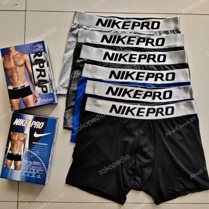 Berkualitas Boxer Cd Pria 3Pcs Bahan Katun Merk Nike Pro Limited