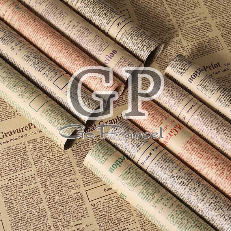 ( 5 Lembar ) KRAFT ENGLISH NEWSPAPER - PREMIUM GIFT WRAPPING BROWN NEWSPAPER CLASSIC VINTAGE KORAN LOVE CADBURY VL DOFF BACKGROUND PHOTOGRAPH COVER