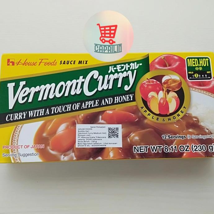 

_^_^_^] House Vermont Curry Med.Hot jumbo 230gr level 2 / kari instant jepang