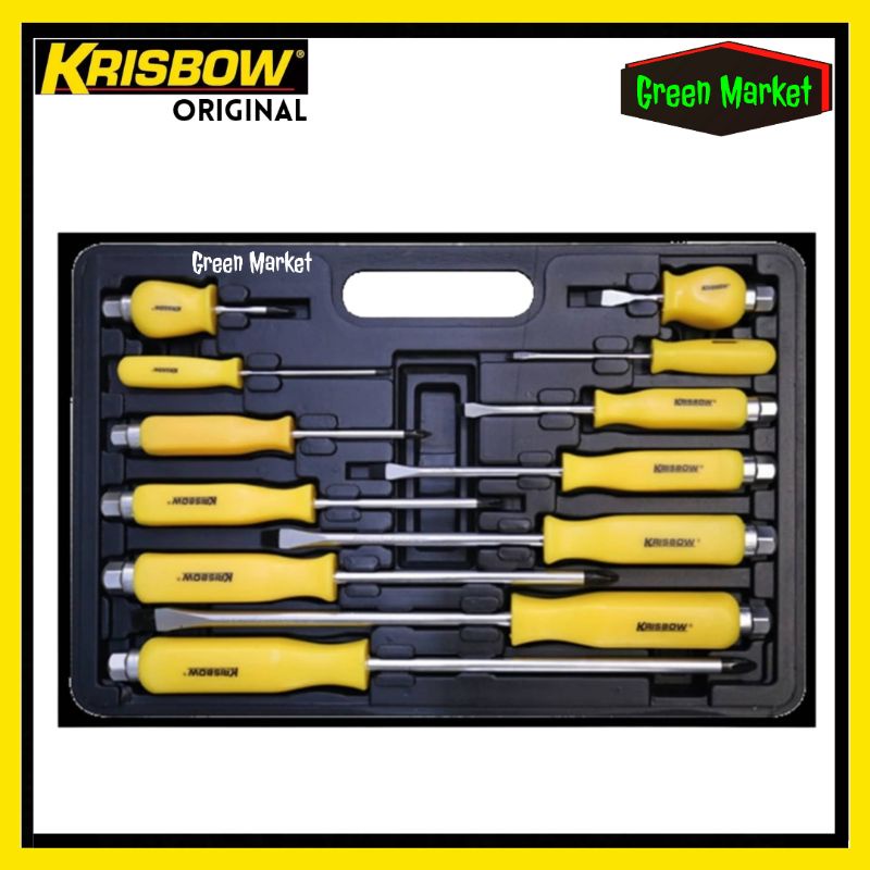 Krisbow Obeng Set 12pcs || Obeng Mechanic Krisbow Set 12pcs