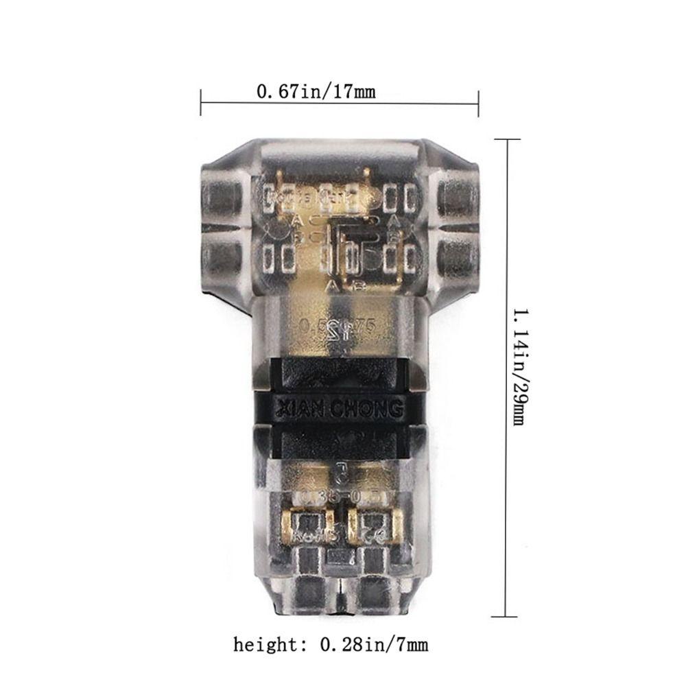 Lanfy Wire Wiring Connector Universal 2pin 2arah Pluggable Safe T Shape Conductor Terminal Block