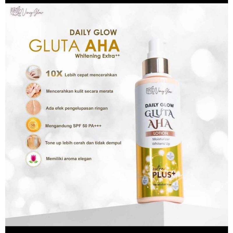 daily glow gluta aha lotion vincy glow
