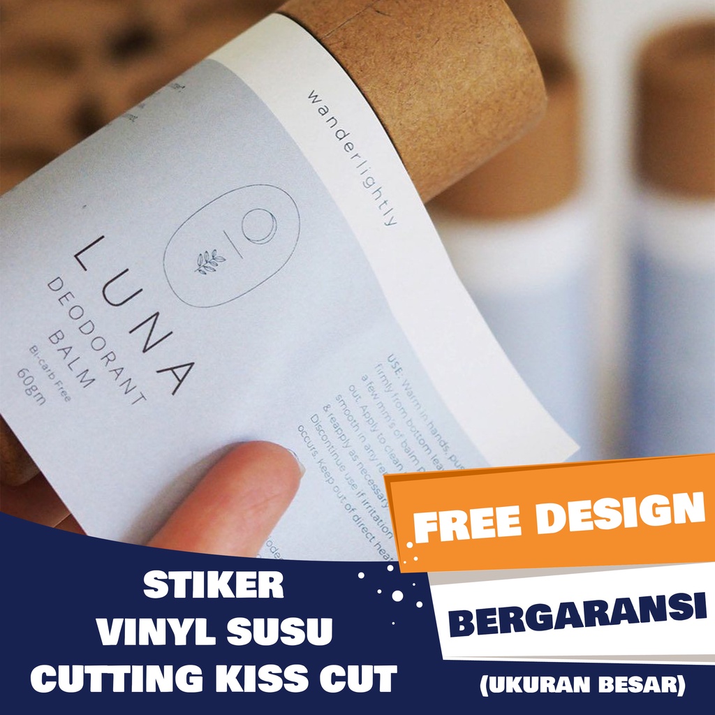 

Cetak Stiker Vinyl Susu Anti Air Label Sticker Bening Transparan Nama Brand Logo Kemasan Produk Olshop Makanan Minuman Custom - Cutting Kiss Cut