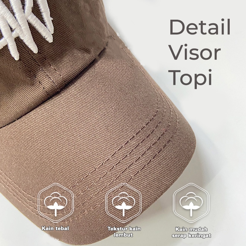 Topi Pria Wanita Baseball HEART Bordir Aksesoris Fashion Casual Cap High Quality Import BSBA