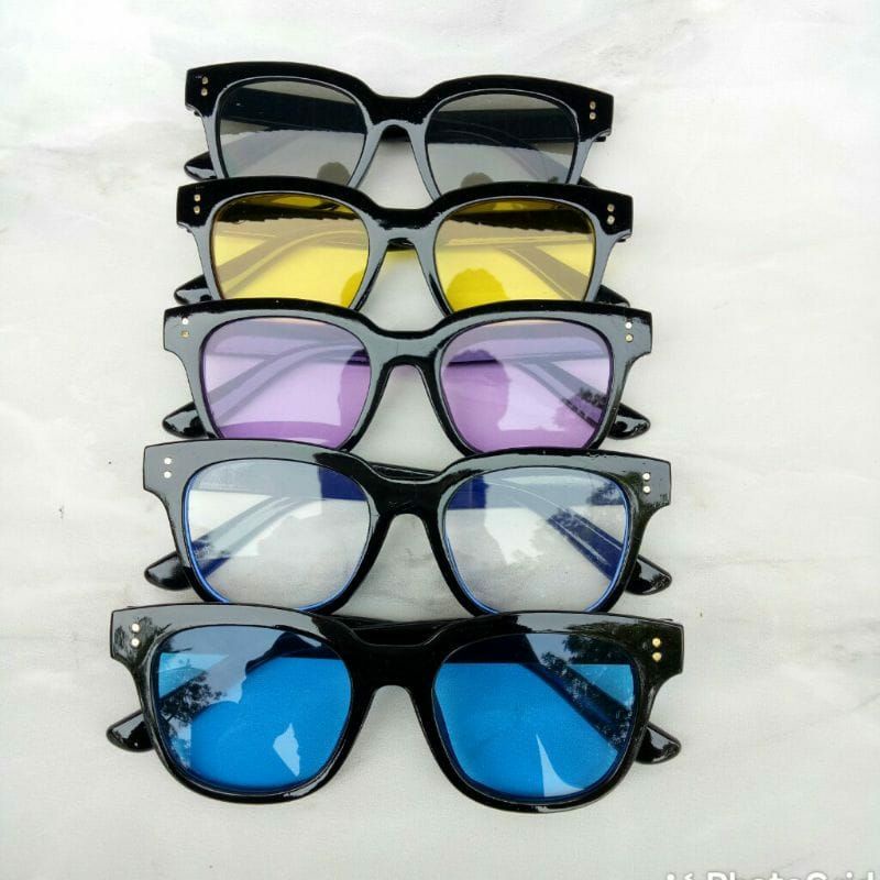 Kacamata Candy Color Hitam Wanita/Pria Kekinian Sunglasses Korean Fashion Small / TV-11