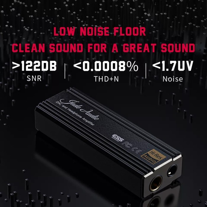 FiiO KA3 Type C 3.5/4.4mm Hi-Res USB DAC Amplifier DSD512 JadeAudio - Hitam