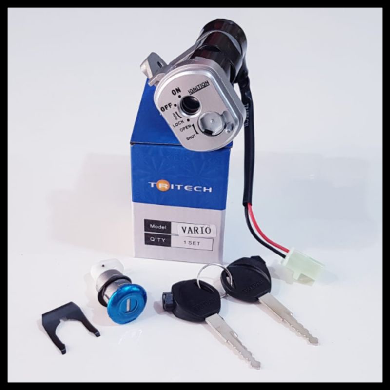 KUNCI KONTAK ASSY FUL SET KUNCI JOK ORI TRITECH MOTOR VARIO LAMA/VARIO 110 LAMA/VARIO KARBU/BEAT KAR
