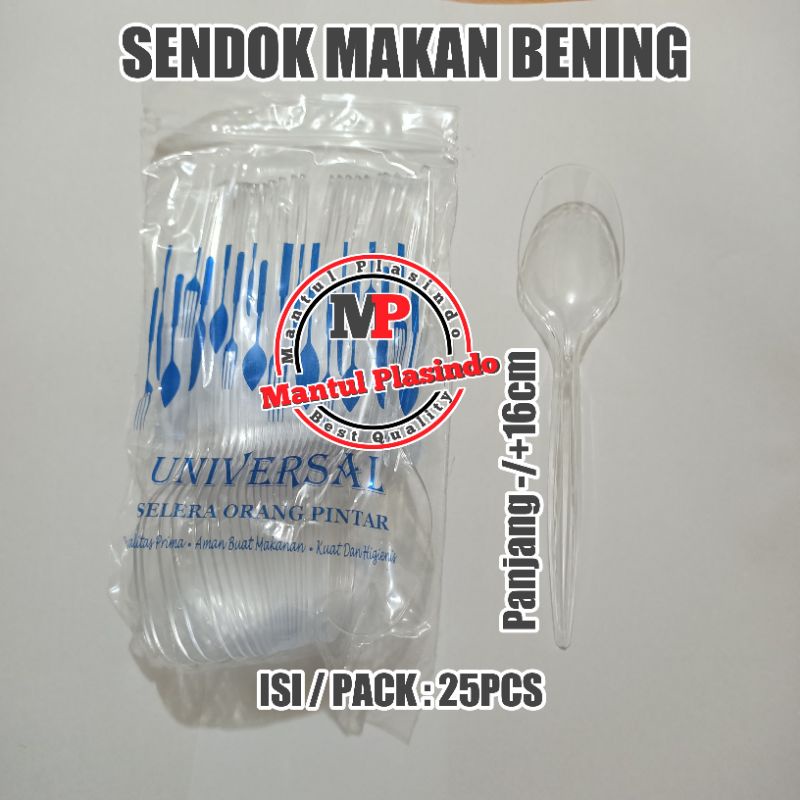 sendok panjang bening / sendok makan plastik bening isi 25pcs