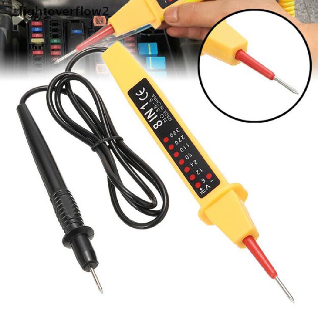 (lightoverflow2) Pena Tester Voltase AC DC 8 IN 1 6V-380V Dengan Sensor Detektor Power