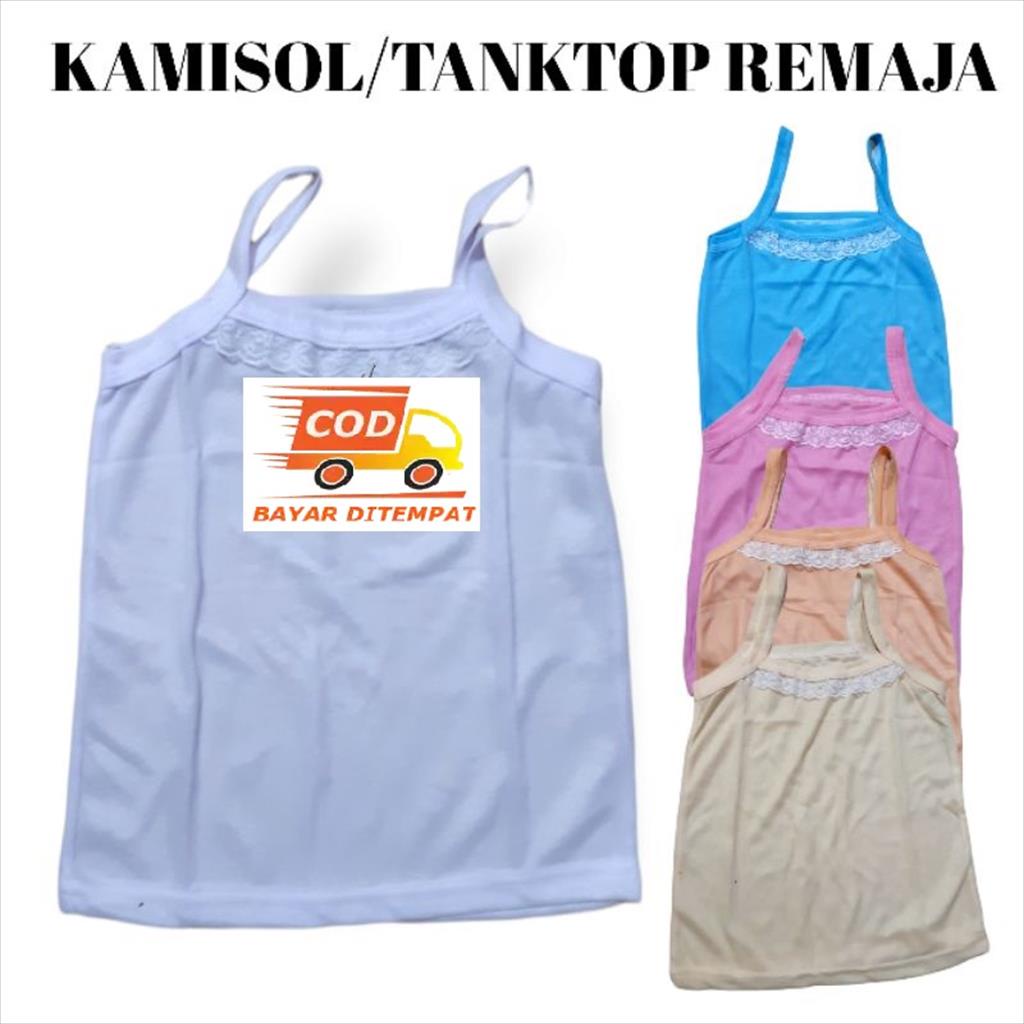 MJS 877 - Kaos Singlet Tanktop Kamisol Motif Renda Polos Singlet Dalaman Bayi Balita Anak Remaja Perempuan