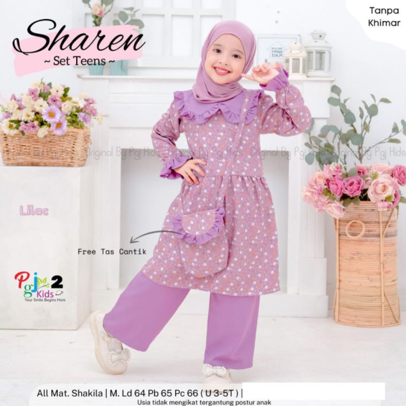 100% ORI Sharen daily set anak by PGJ Kids 2 / ukuran M L