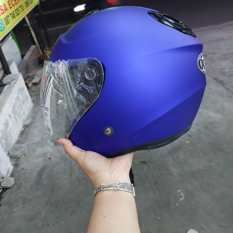 HELM KYT KYOTO R FLAT  BIRU DOFF ORIGINAL
