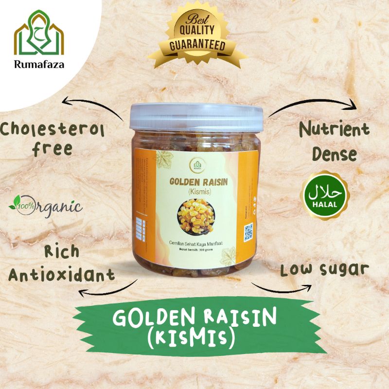 

Kismis Golden Raisin Cemilan Sehat Manis Permen Sehat Bergizi Oleh-Oleh Haji dan Umroh