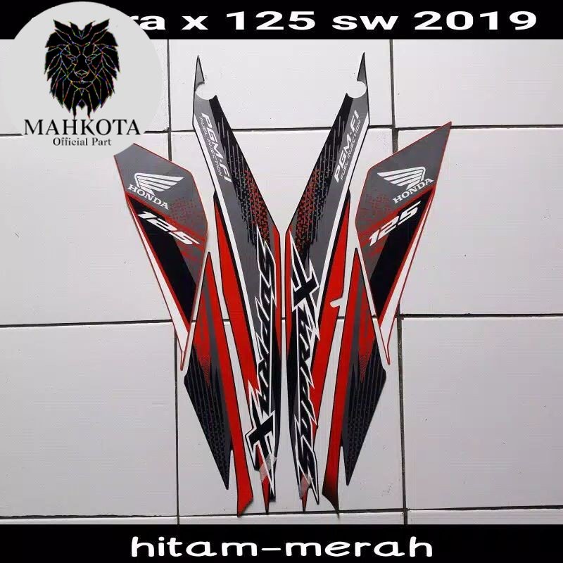 Striping Stiker Polet Sepeda Motor List honda supra x 125 fi 2019 2020 2021 hitam merah list body st