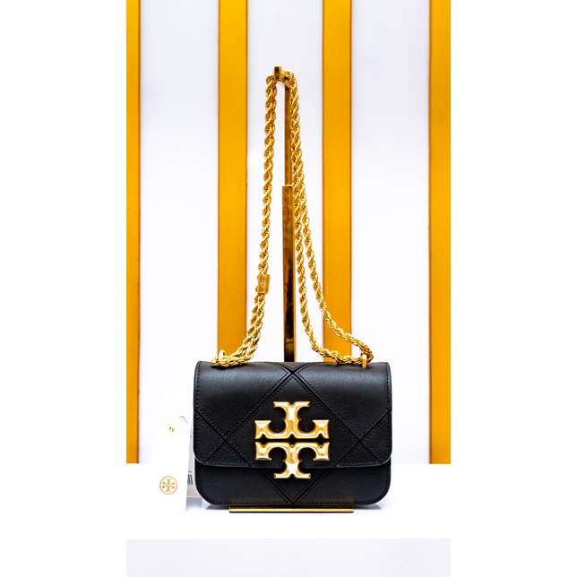 Tory Burch Eleanor Diamond Strap & Chain Small - Black [100% Original]