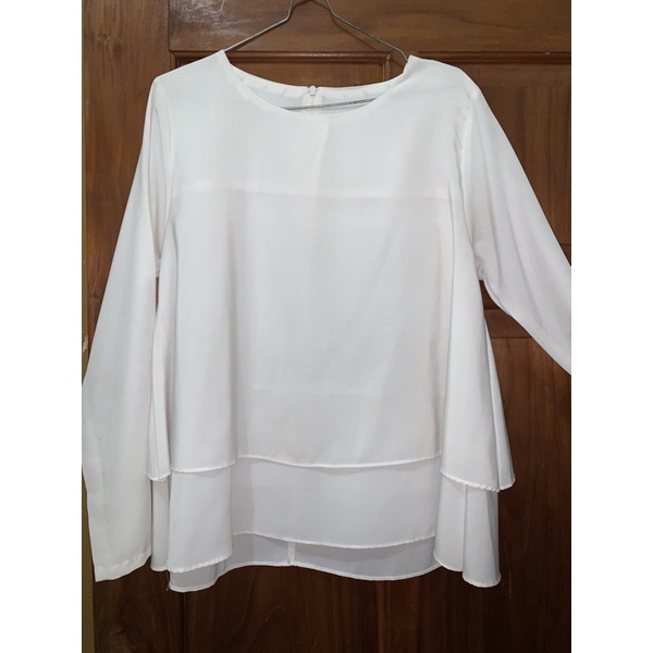 Blouse putih polos (preloved)