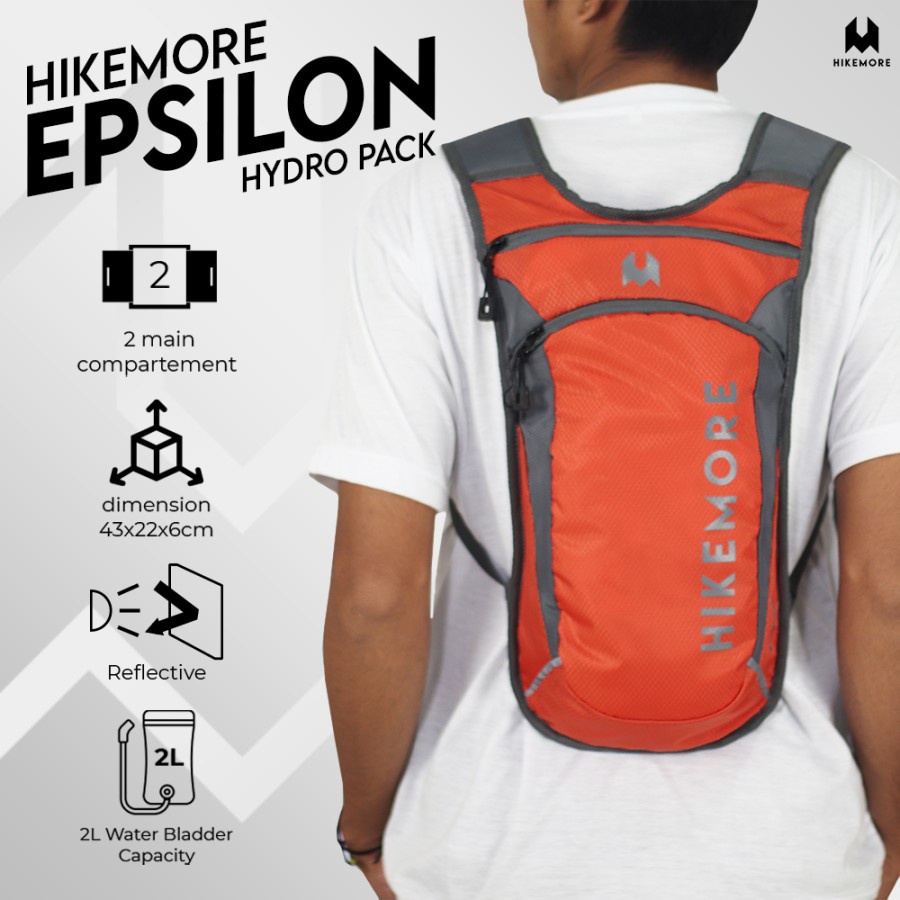 Hikemore Epsilon Tas Hydropack Trail Running Lari Sepeda Gowes Original
