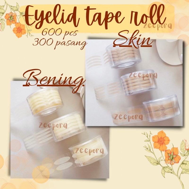 EYELID TAPE ROLL STIKER MATA SKOT SCOT LIPATAN MAKEUP SKINCARE PEMBESAR MATA ISI 600 PCS 300 PASANG TANPA LEM