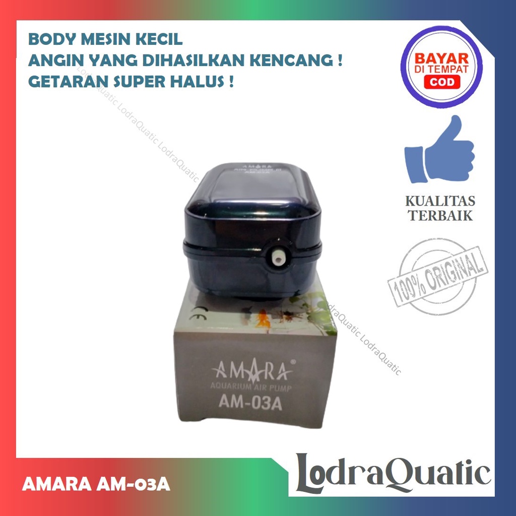 {AMARA AM-03A} AIR PUMP SATU LUBANG AMARA AM-03A SILENT MESIN OKSIGEN TIDAK BERISIK MESIN GELEMBUNG SATU LUBANG AMARA AM-03A TIDAK BERISIK POMPA UDARA FILTER AQUARIUM AERATOR AMARA AM-03A POMPA AQUARIUM AERATOR KOLAM AERATOR 1 LUBANG