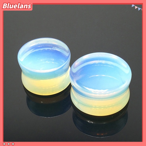 1pc Pelebar Tindikan Telinga Model Pelana Flare Ganda Opalite Ukuran 5-18mm