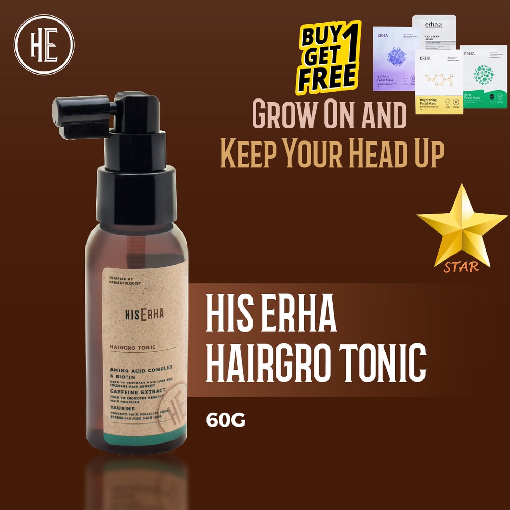 Jual FREE MASKER ERHA HisErha Hairgro / Grey Tonic His Erha Hair Grow