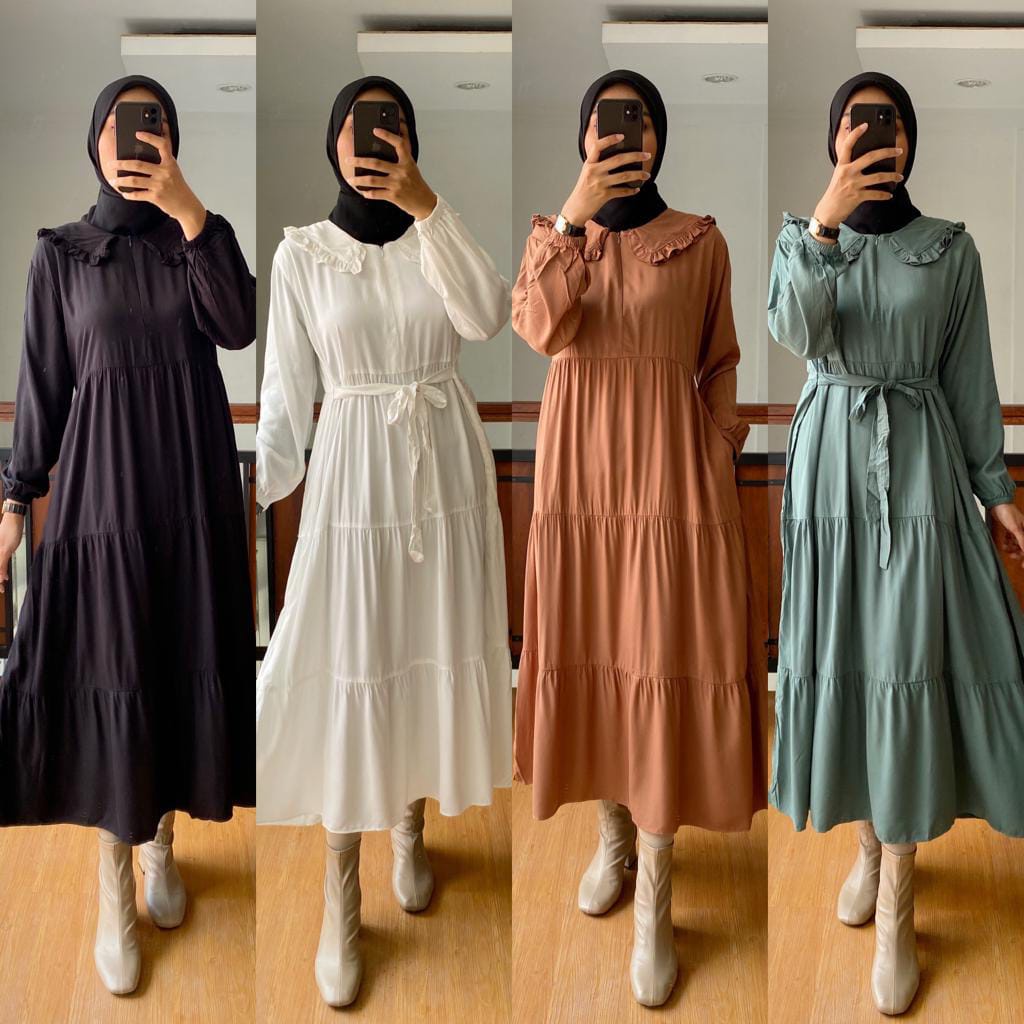 MIDI DRESS LUNA POLOS PAKAIAN WANITA MUSLIM TERBARU