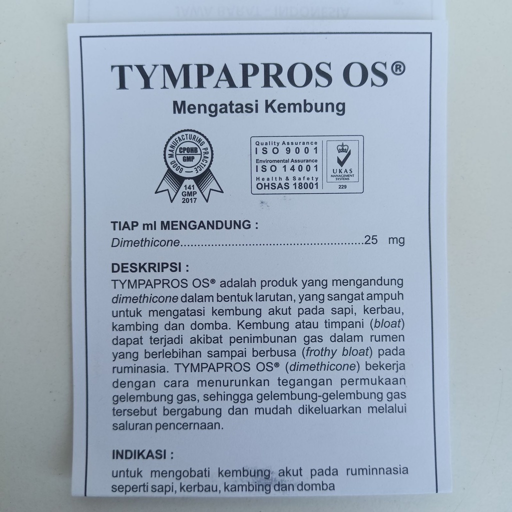 TYMPAPROS OS 100ML I (seperti Tympanol mengatasi kembung, bloat dan tympani)