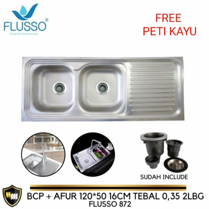 Bak Cuci Piring Stainless / Bcp Flusso Lubang 2