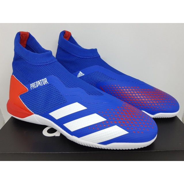 Sepatu Futsal Adidas Predator Mutator 20.3 Laceless Blue White