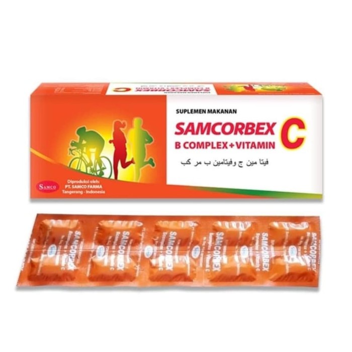 

Multivitamin SAMCORBEX vitamin C 500mg & B Complex isi 100 tablet