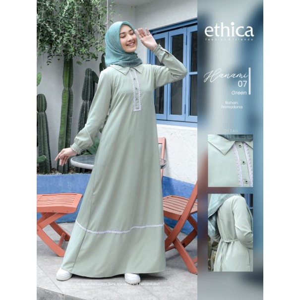 Hanami 07 gamis ethica terbaru 2022 gamis casual simple