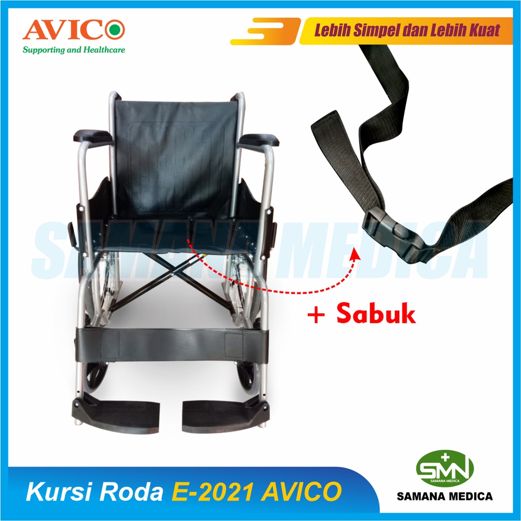 Kursi Roda Standard AVICO GARUDA E-2021 BK Cat Abu Velg Jari-Jari Bisa Dorong Sendiri