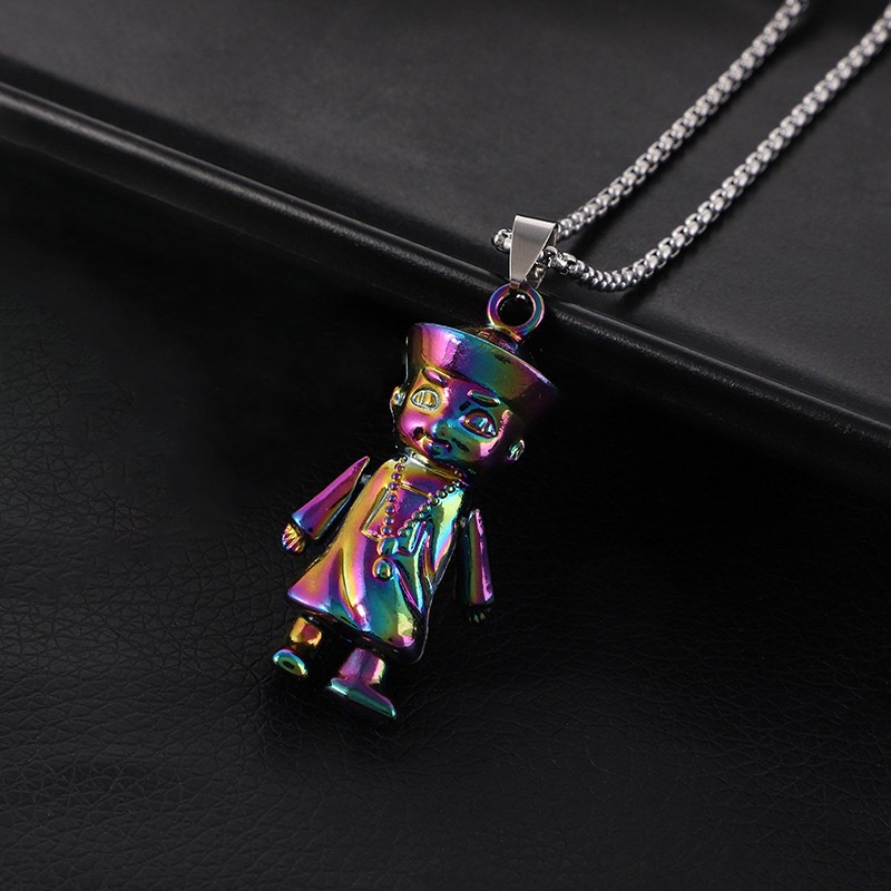 Kalung Liontin zombie Kecil Gaya hip hop Untuk Pria