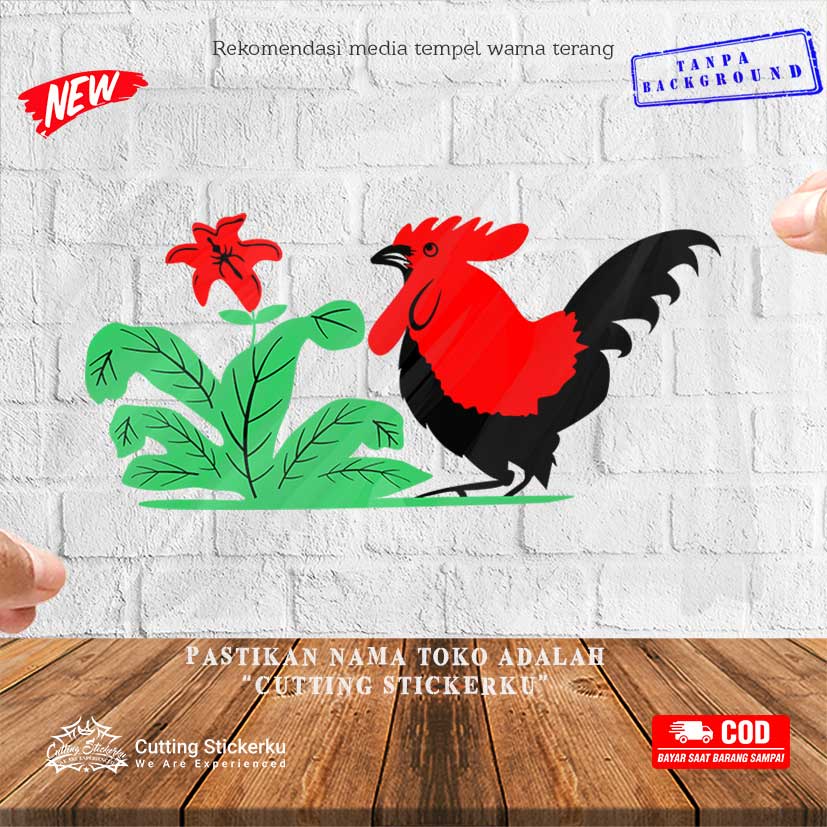 Cutting Stiker Mangkok Ayam Merah Variasi Motor Mobil Timbul Keren Nyala Dasbor Spakbor Visor Body Kaca Helm Laptop Hologram Reflective Tahan Air Bodi Samping Nama Legend Jadul Klasik Scoopy Vario Beat NMAX PCX Vespa Aesthetic Pickup Mie Baso Windshield